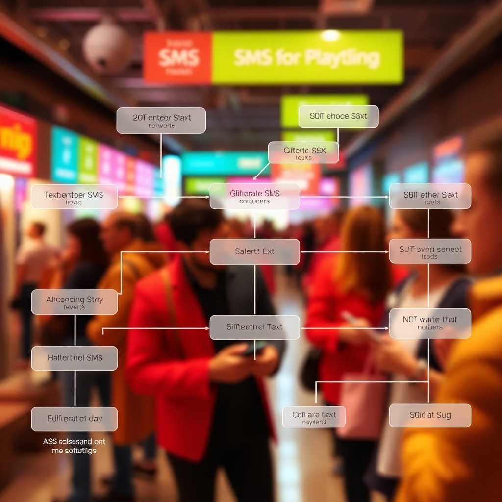A stylized flowchart of automated SMS solutions in action