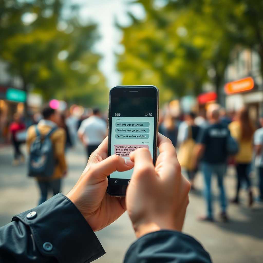 Interactive SMS feature displayed on phone screen