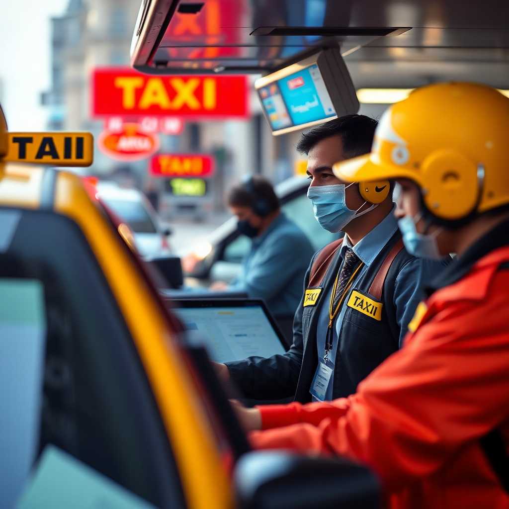 Taxi dispatch team efficiently managing rides during peak hours
