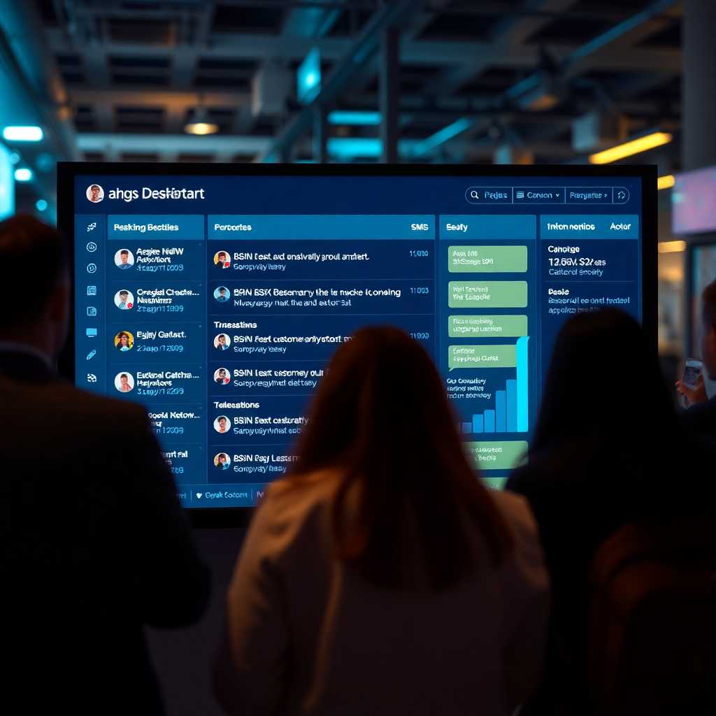 Interactive SMS dashboard showing real-time customer interactions.