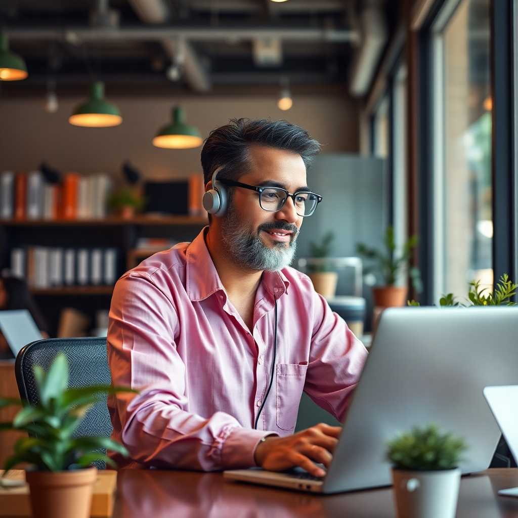 A business owner managing inquiries with ease, illustrating customer satisfaction management.
