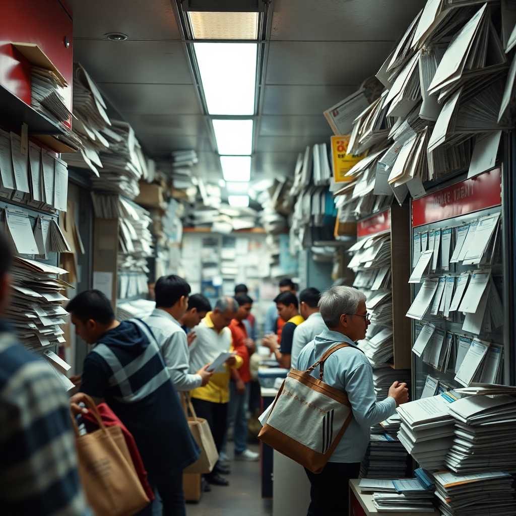 Busy local service office with a flood of incoming messages