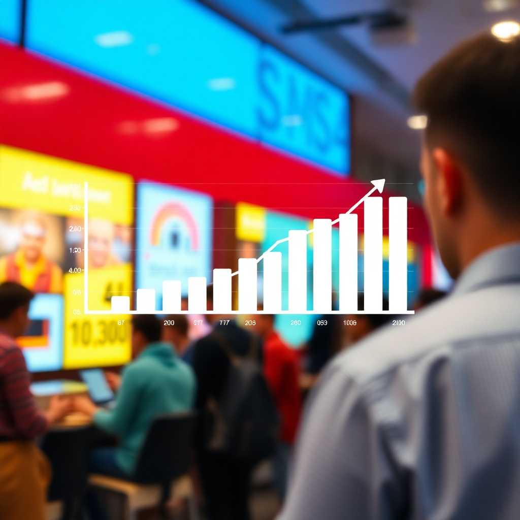 Graph showing increase in customer retention after using SMS system
