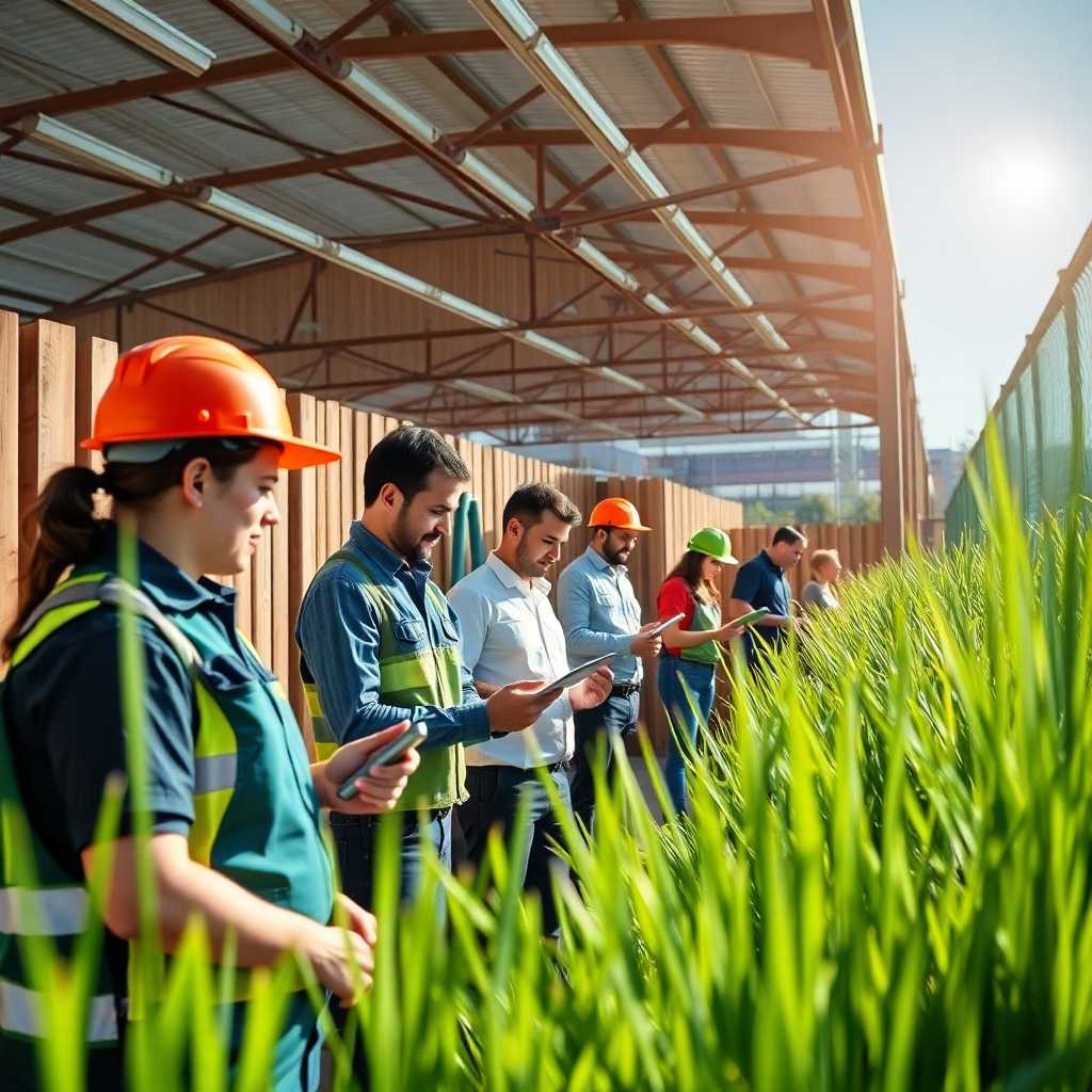 A bustling fence installation company with employees multitasking to customer queries.