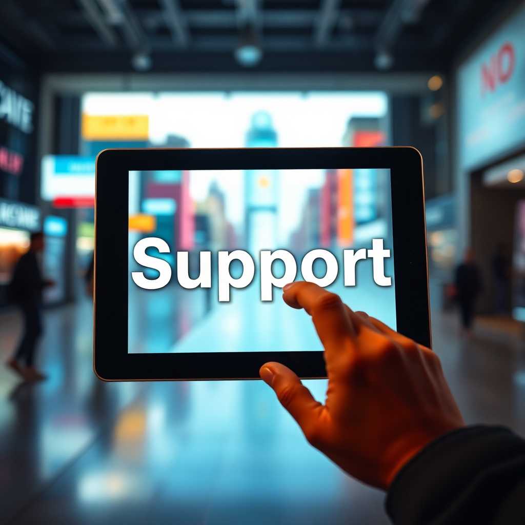 TextSupport Interface Display on a Tablet