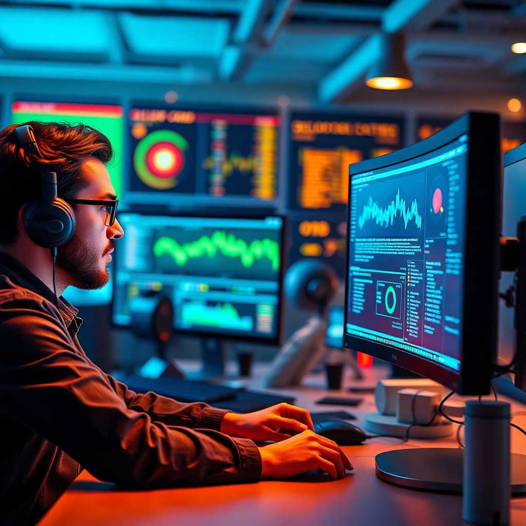 Developers eagerly reviewing customer data on a monitor
