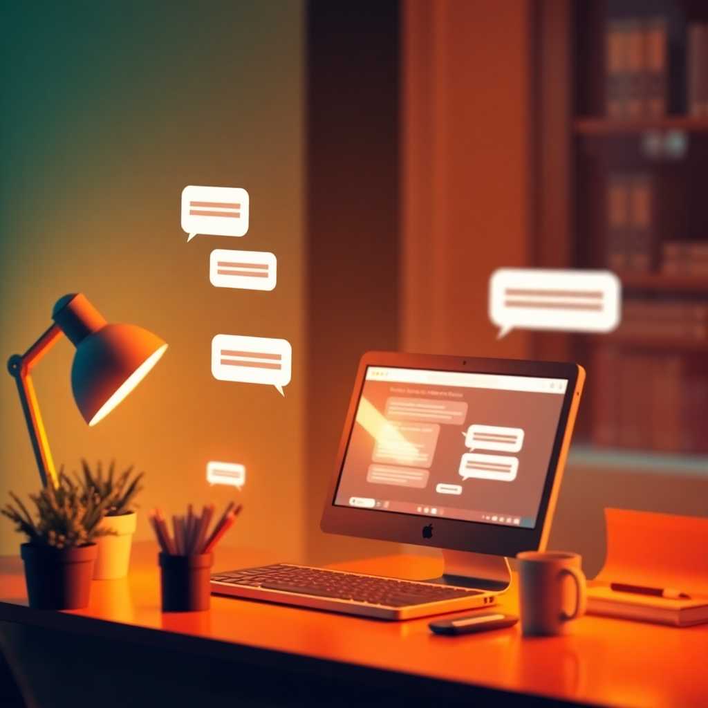 Illustration of a desktop showing the seamless integration of texts to CRM.
