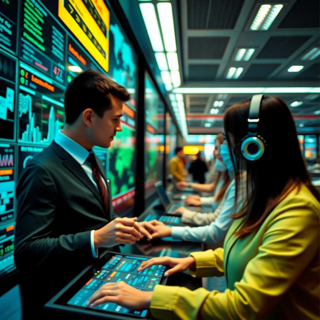 A high-tech interface displaying real-time customer interactions and inquiries