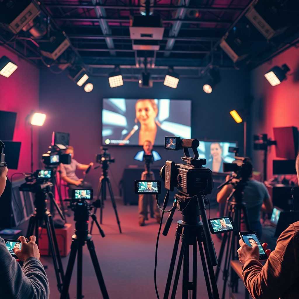A video production studio awash with buzzing phones