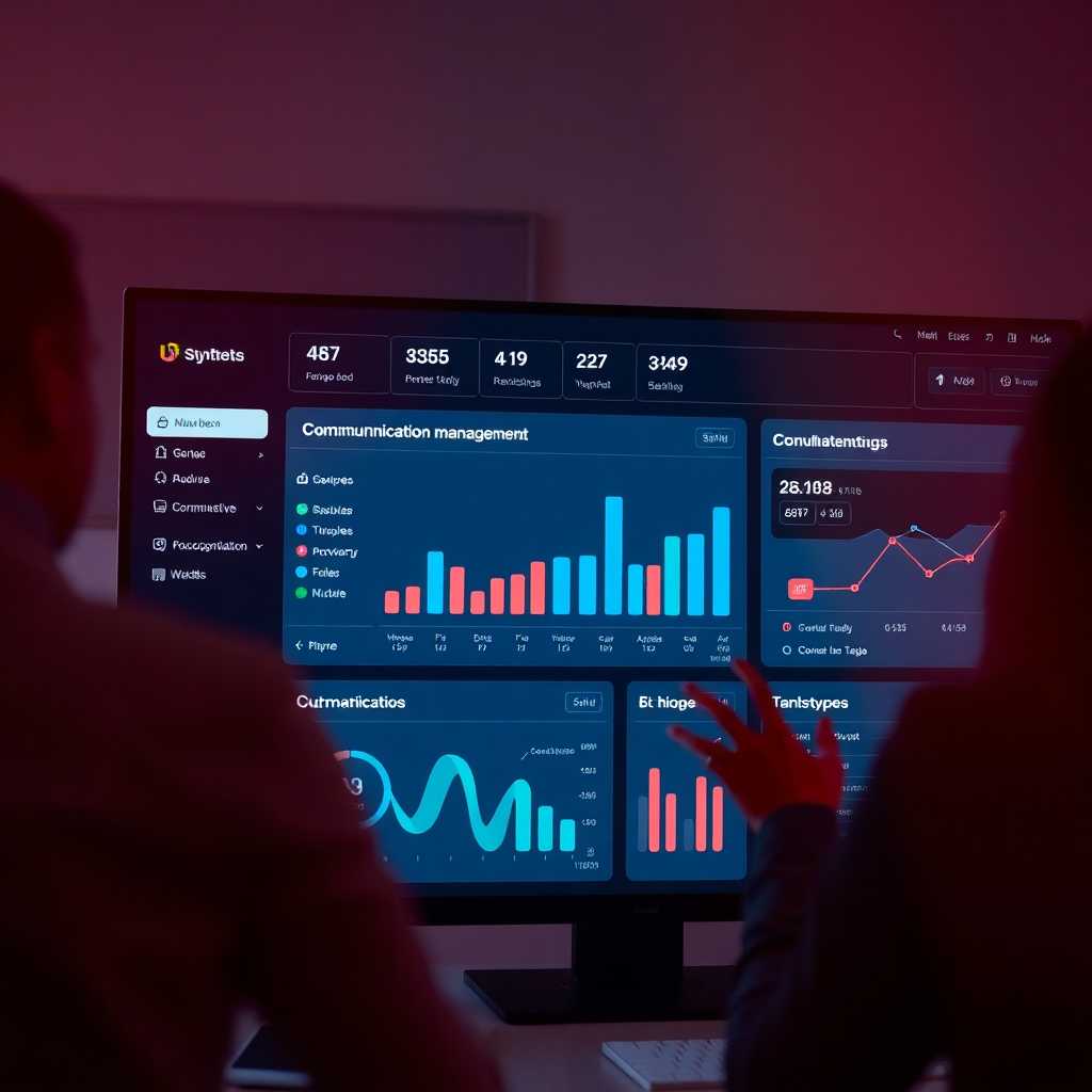 Dashboard interface showing communication management features.
