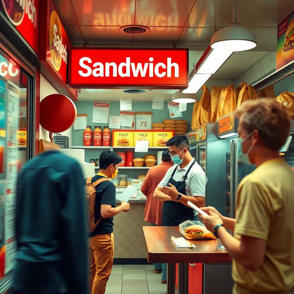 Illustrating a busy Sandwich Shop handling flurries of text inquiries