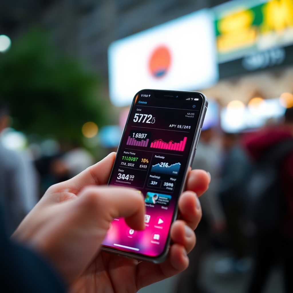 Dynamic interface of a smartphone showing real-time interaction stats