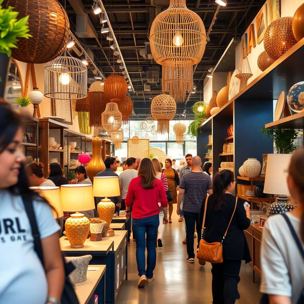 A busy interior decor shop bustling with potential clients.