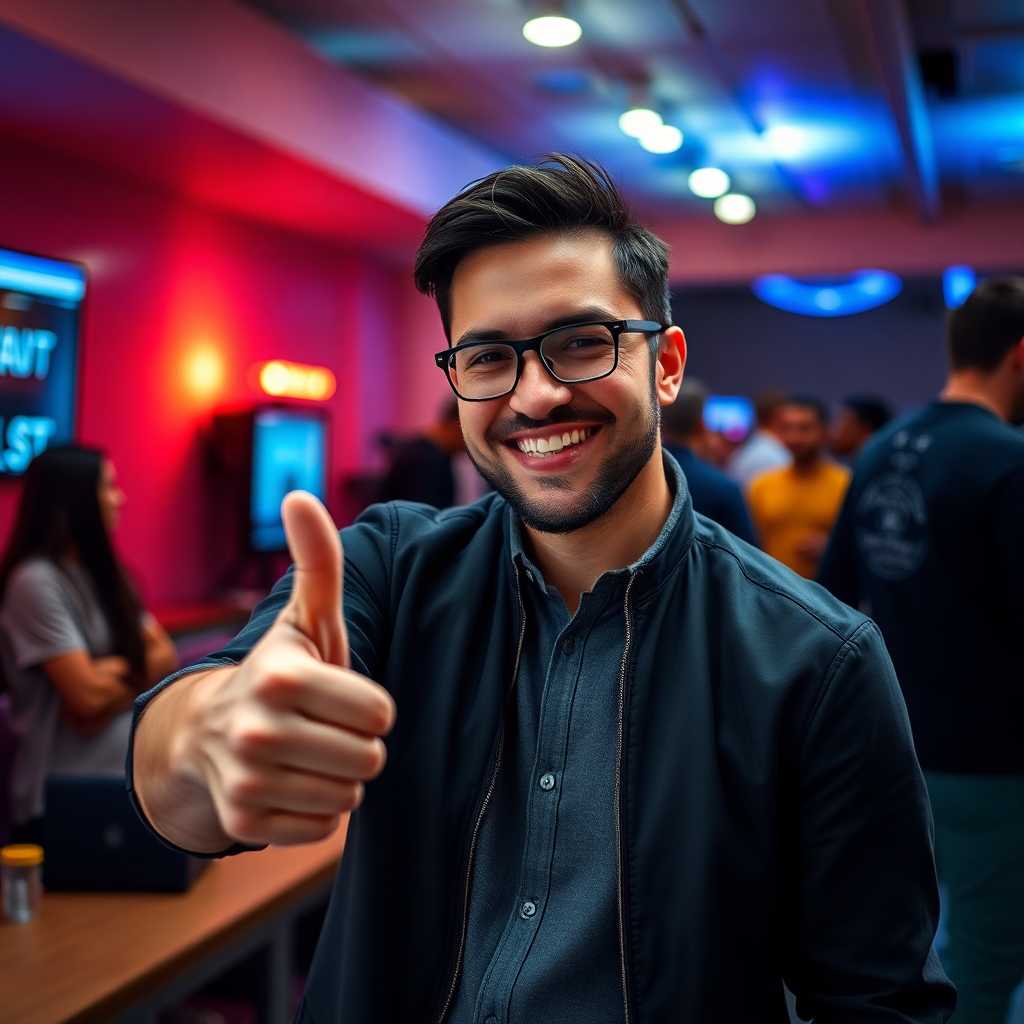 A satisfied client giving a thumbs up post-session