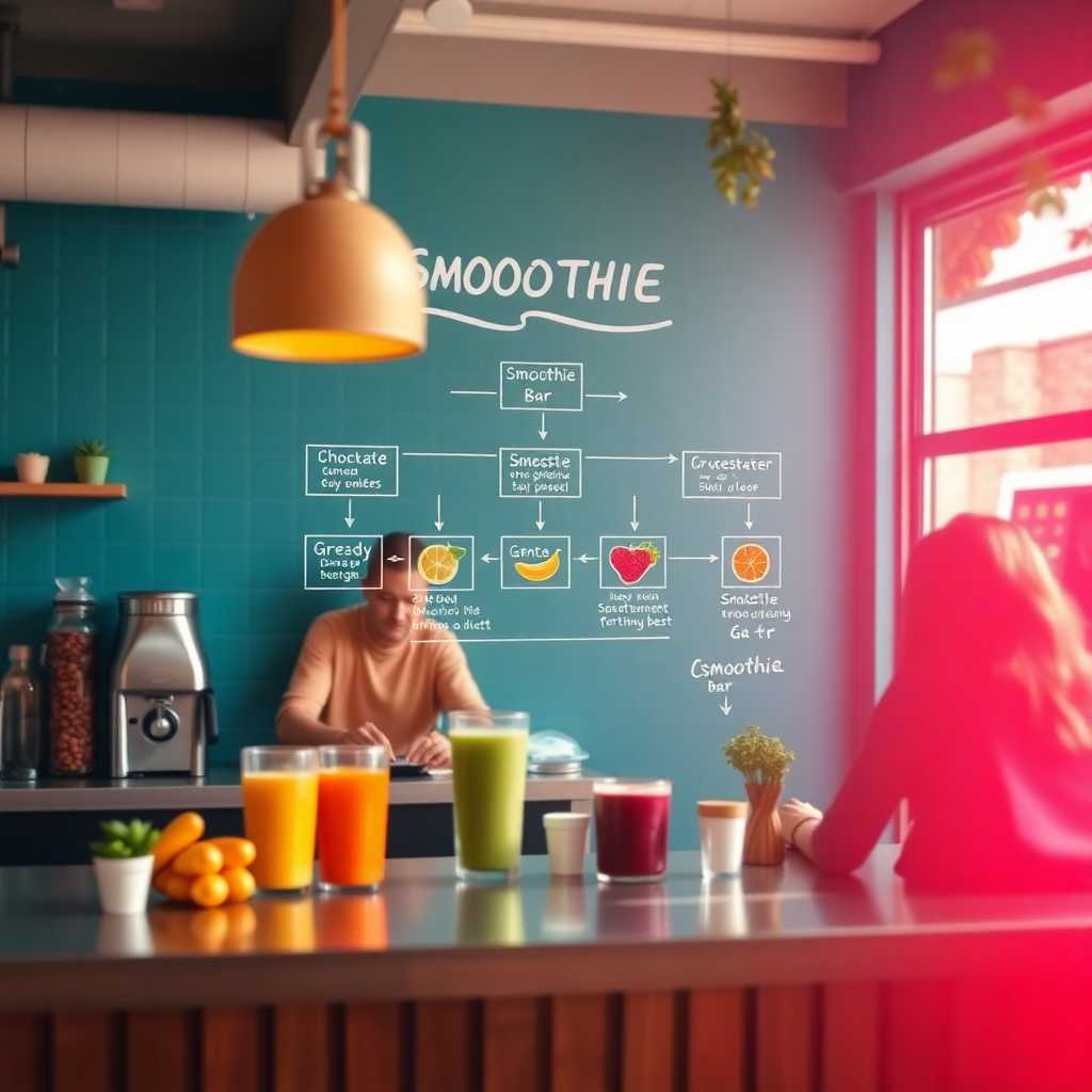 A simplified communication workflow diagram for a smoothie bar