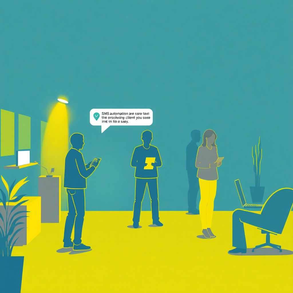 Illustration of SMS automation resolving client issues with ease