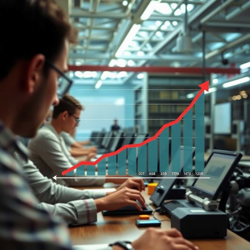 Graph illustrating increased productivity post-automation
