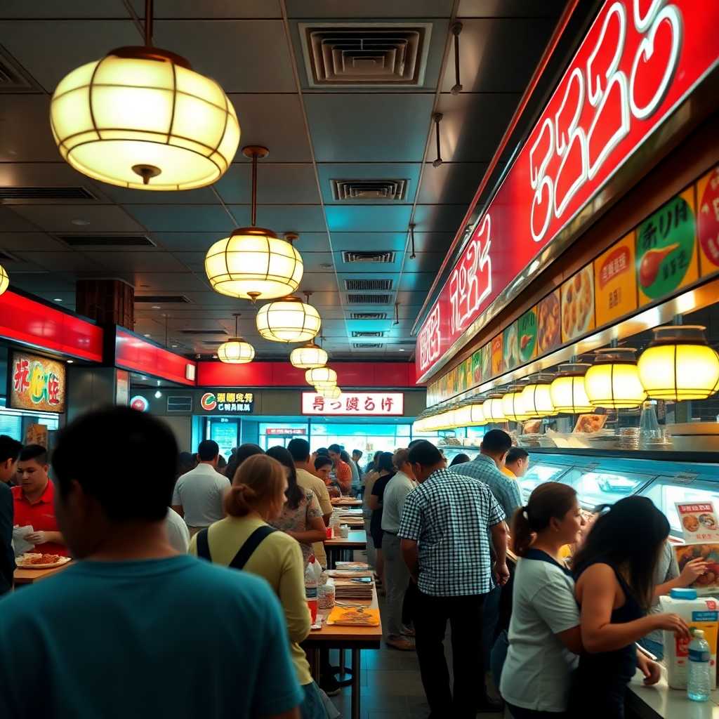 Busy buffet restaurant with incoming text alerts