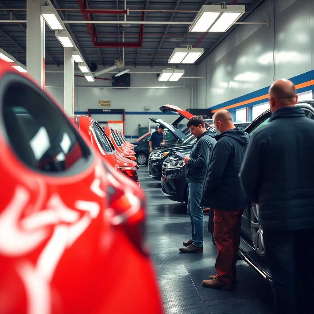 Busy Detailing Shop with Multiple Customers