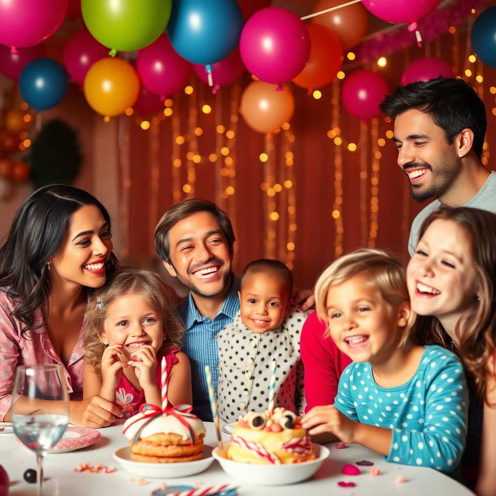 Smiling parents and children enjoying a flawless party