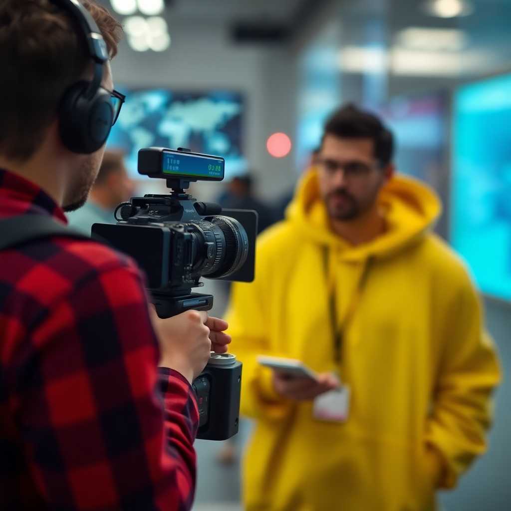 Tech-savvy videographer validating client changes on the go.