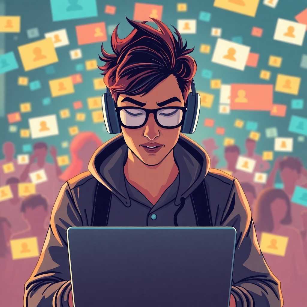 Illustration of a freelancer overwhelmed with notifications.