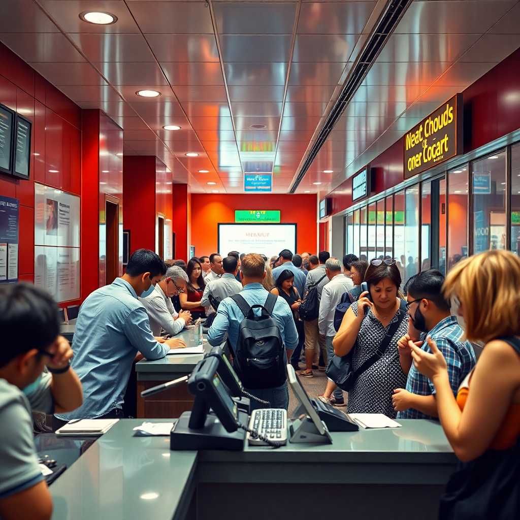 A busy front desk with phones ringing and tourists enquiring