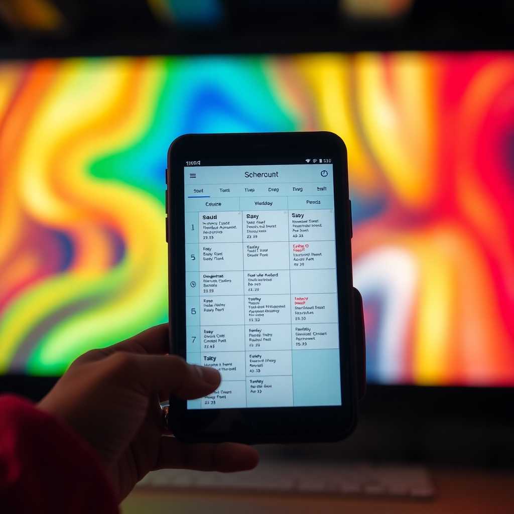 An organized schedule panel on a device screen.