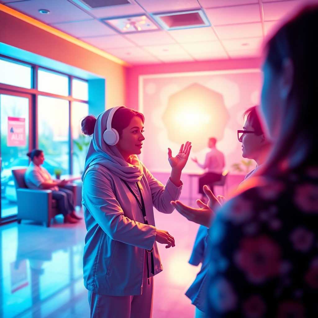 Hands-Free Communication Illustration at a Wellness Center