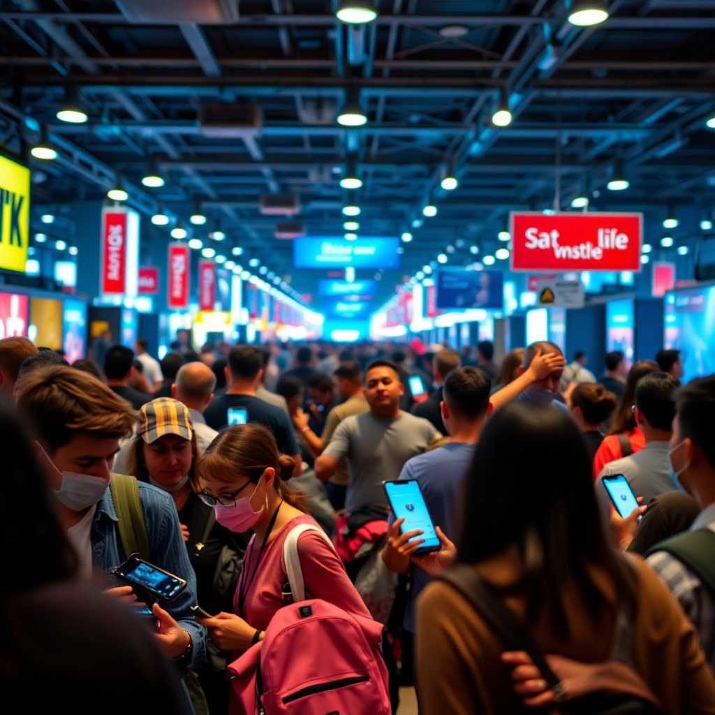 A chaotic, busy event with customers texting queries
