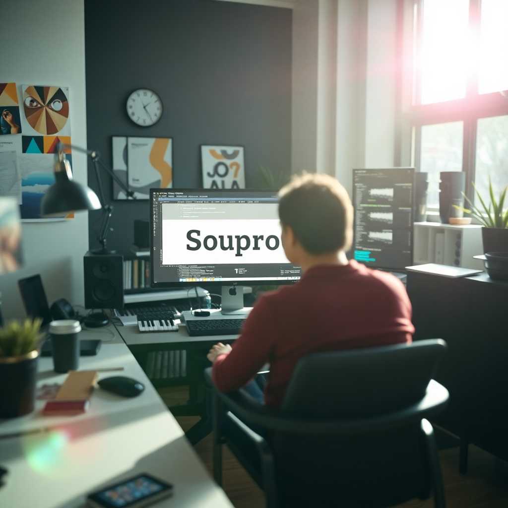 Graphic design studio in action with TextSupport interface on screen
