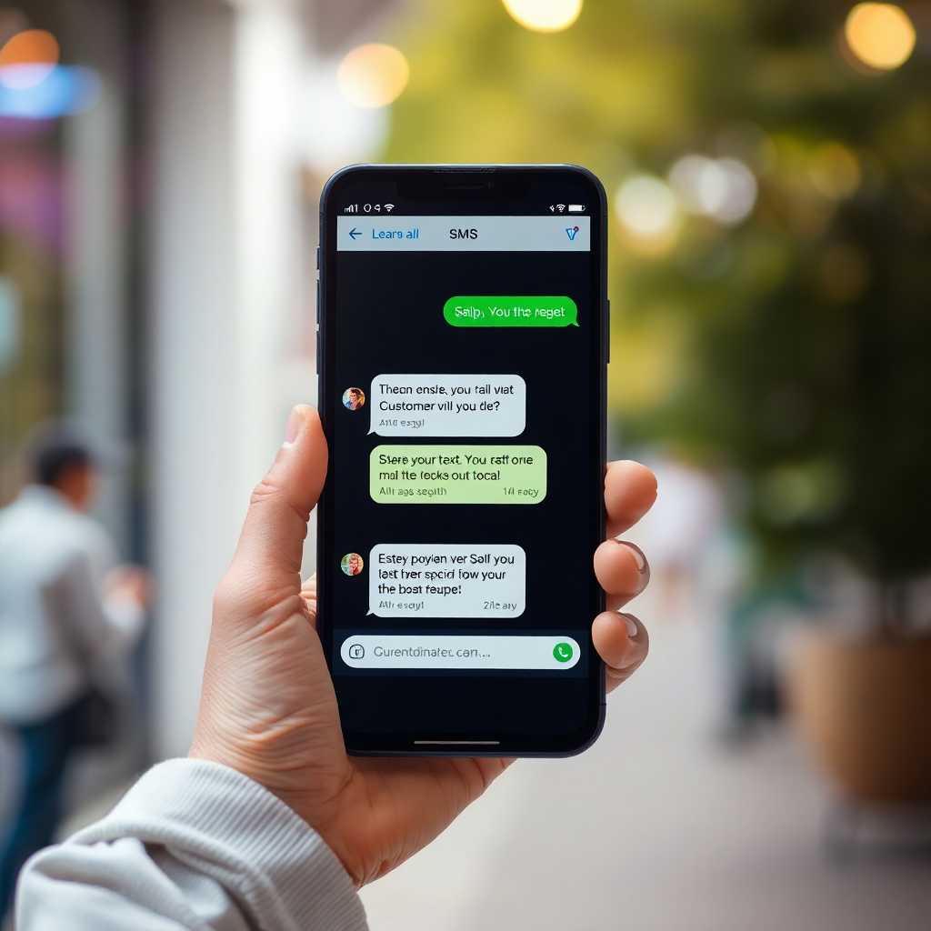A mobile phone showing a seamless SMS interaction with a customer.