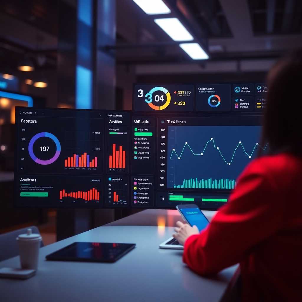 Interactive dashboard showing SMS automation features