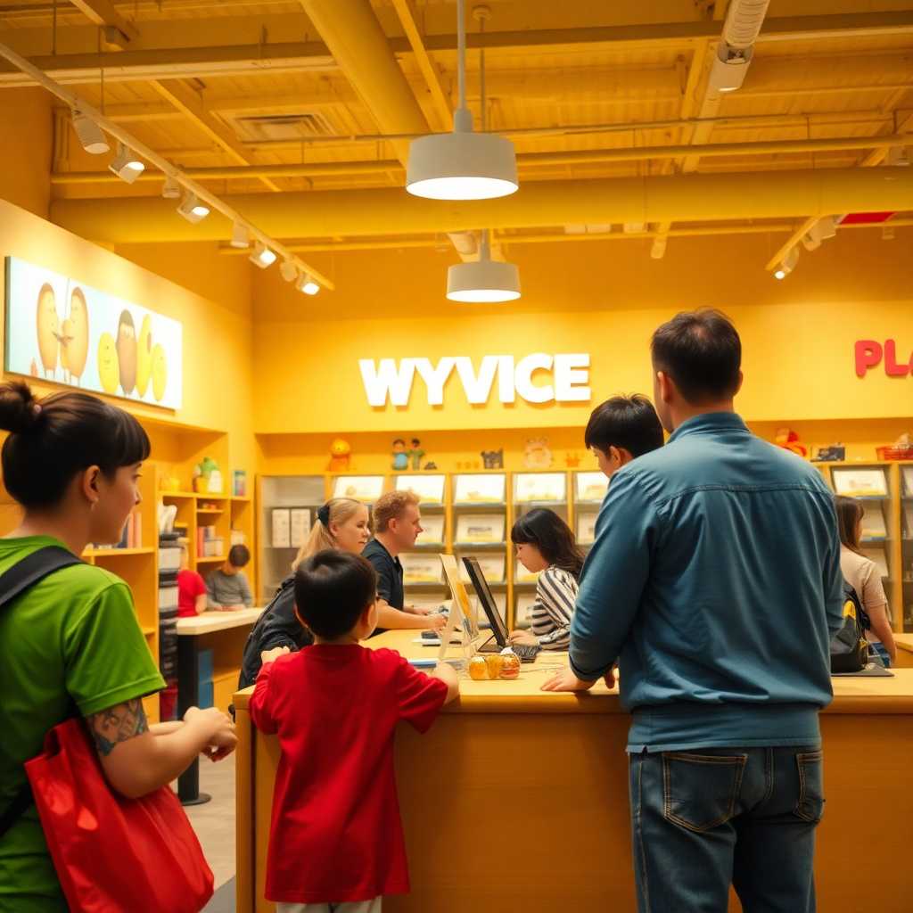Busy customer service desk in a play center