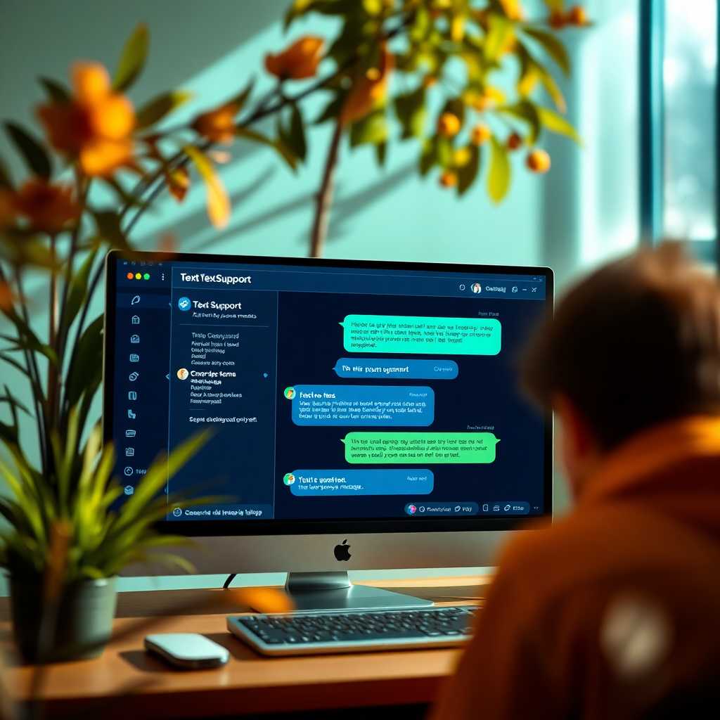Screen showing a TextSupport portal with dynamic customer messages