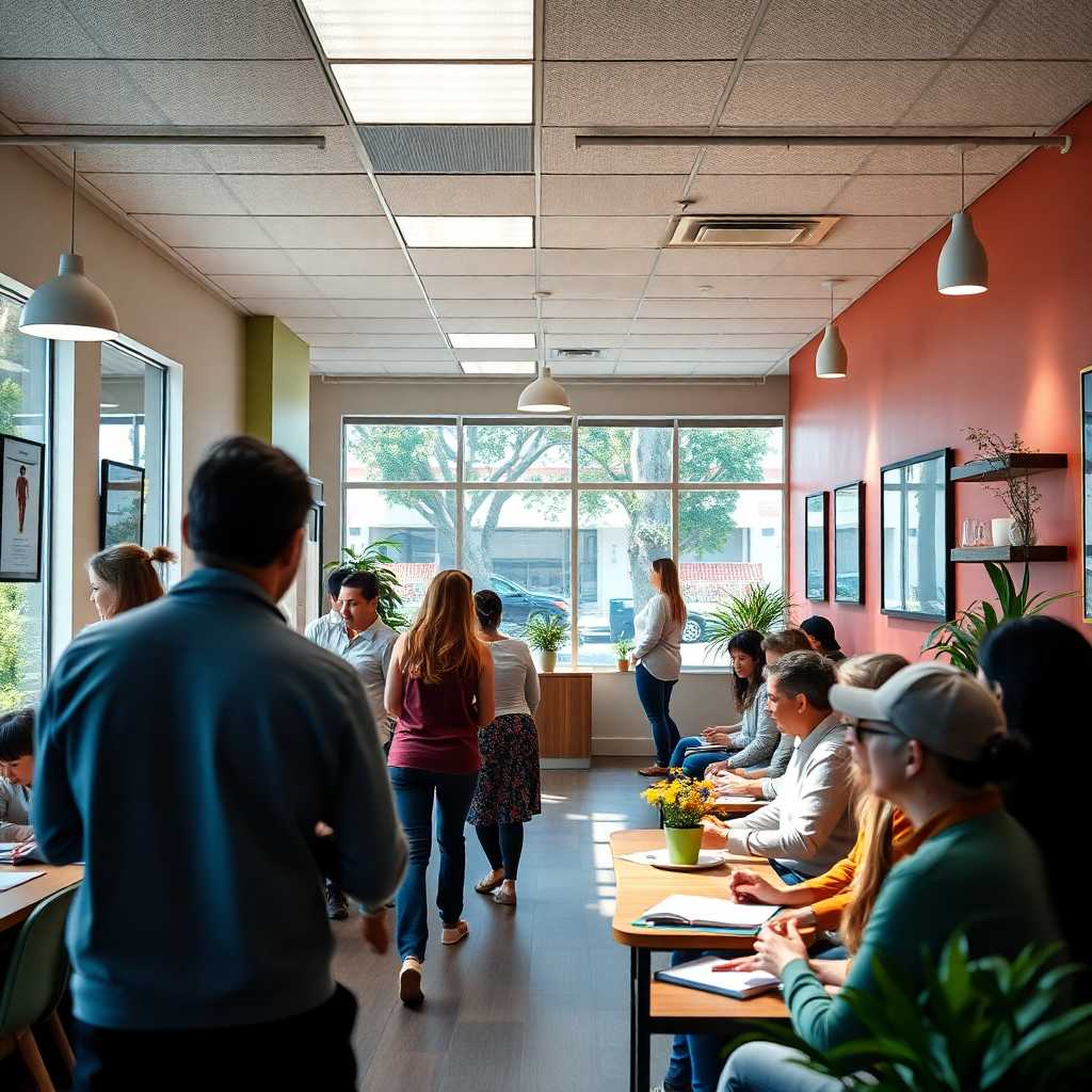 A busy wellness center with a supportive atmosphere