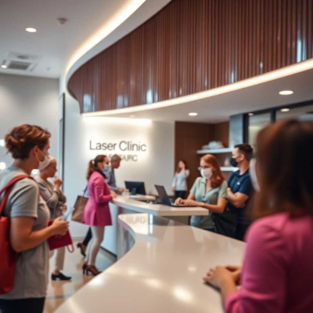 Busy Laser Clinic Front Desk