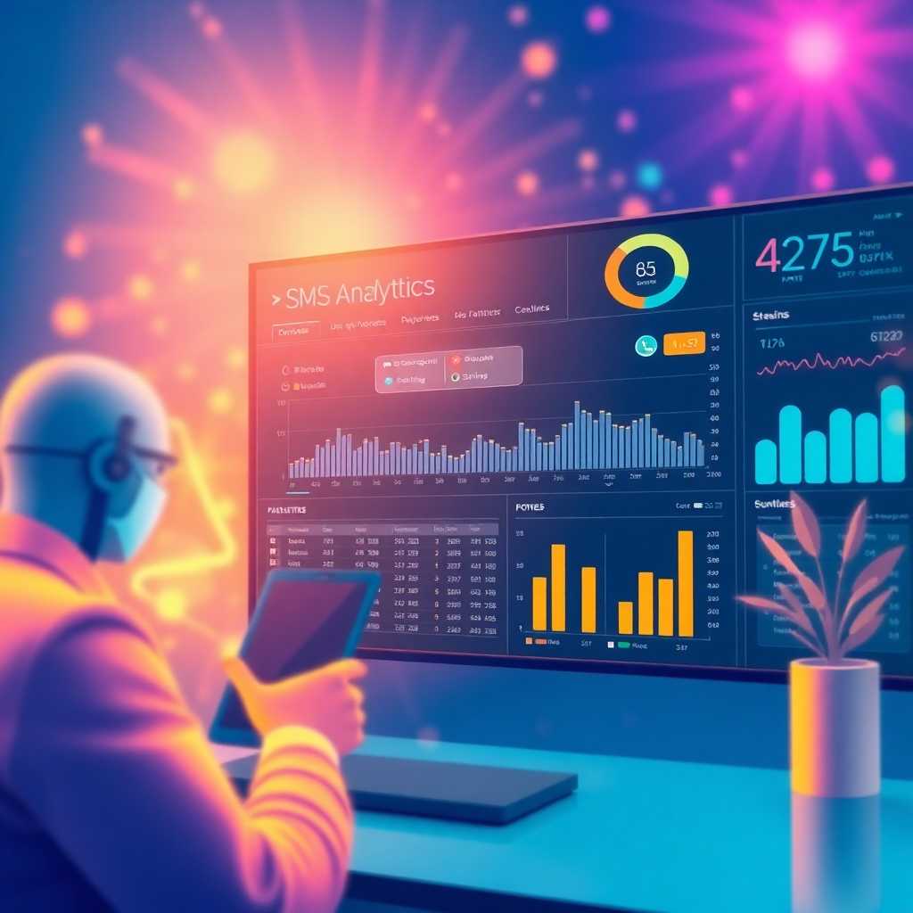 Illustration of SMS analytics dashboard