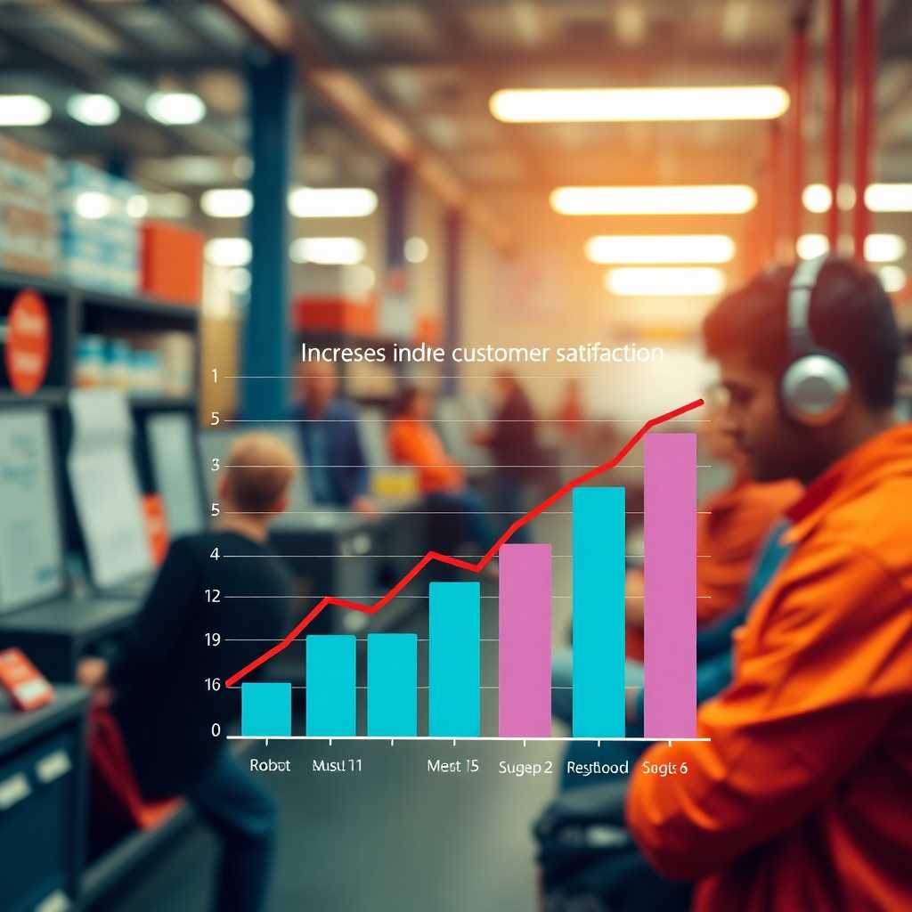 A chart showing increased efficiency and customer satisfaction
