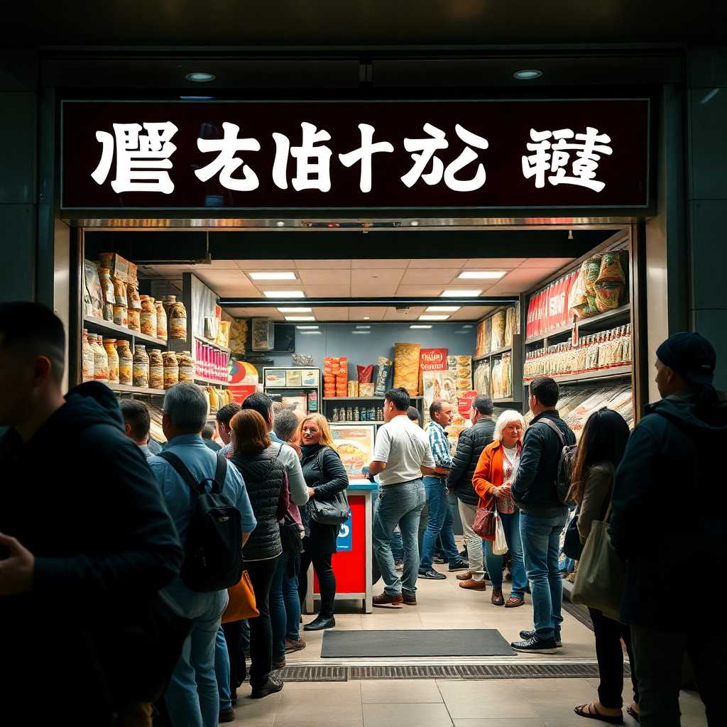 A busy storefront showcasing engaged customers and an overwhelmed staff.