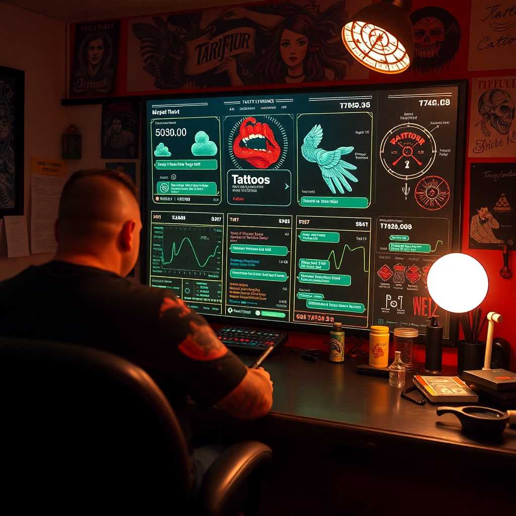 Tattoo studio dashboard with SMS interfaces