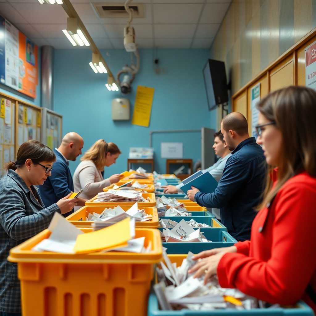 A bustling document shredding service with active communication channels.