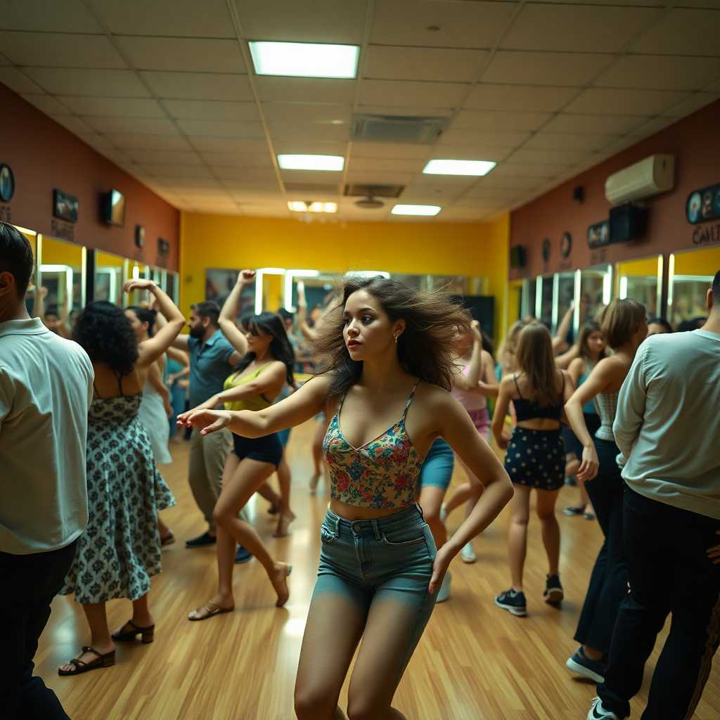 Salon-style bustling dance studio