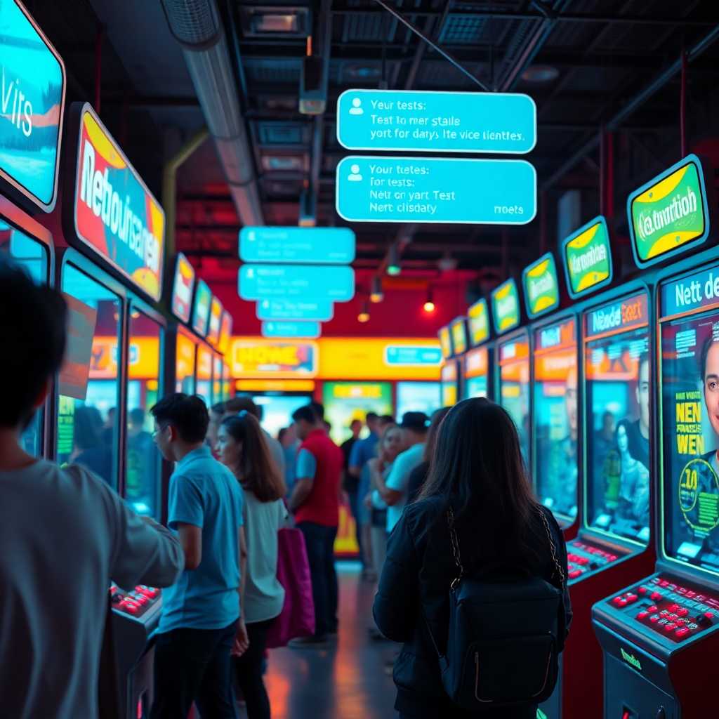 A busy VR arcade with a flurry of incoming texts