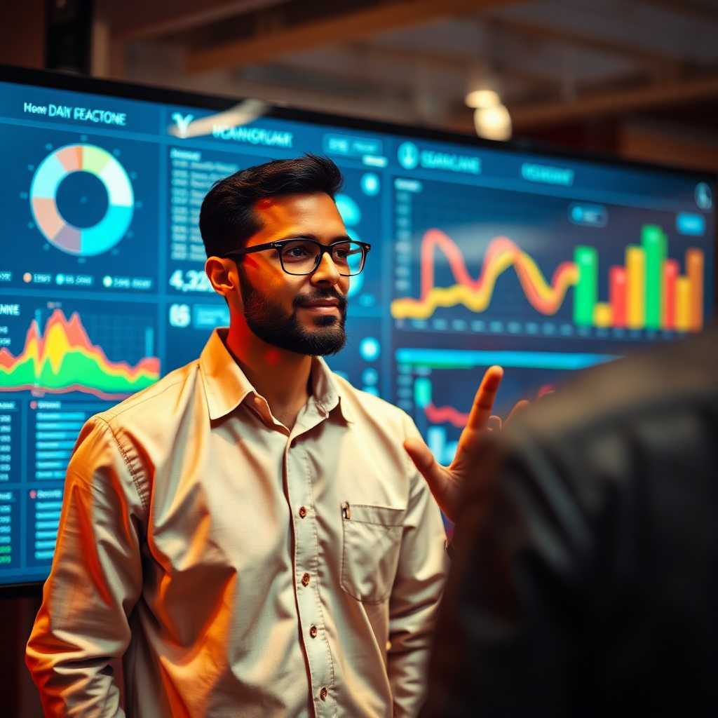 Employee responding to a digital dashboard