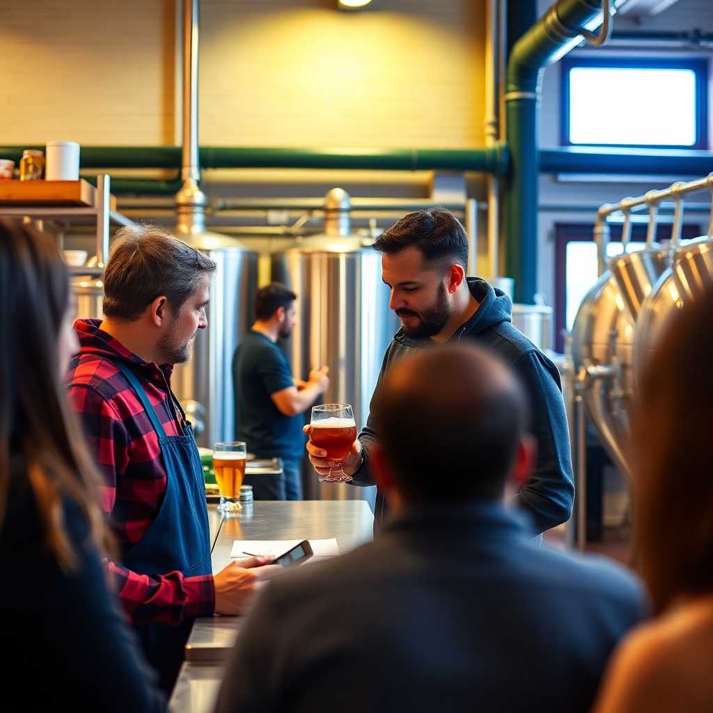 Brewery staff engaging with customers over SMS