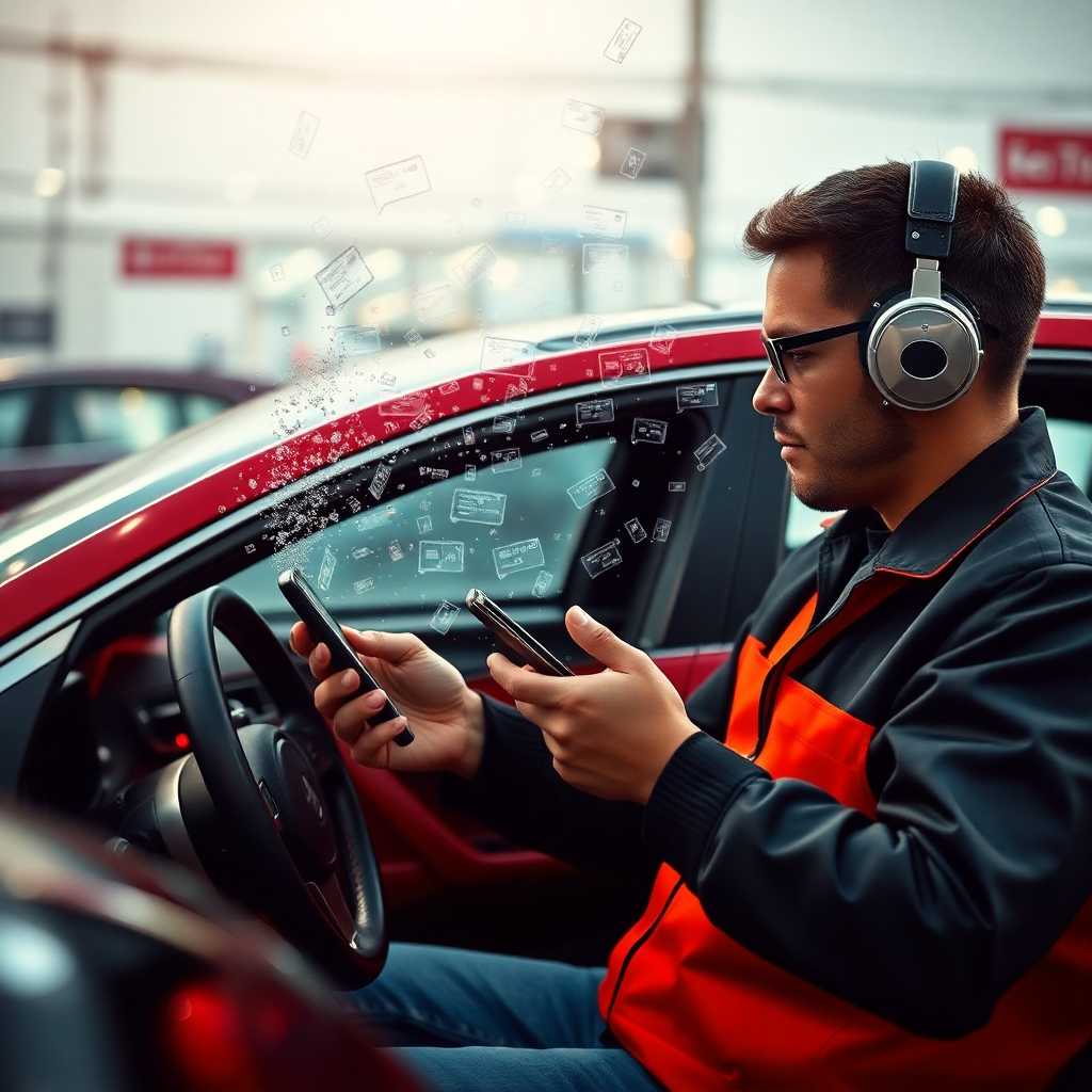 A mobile auto detailer receiving a flood of SMS inquiries from potential customers.