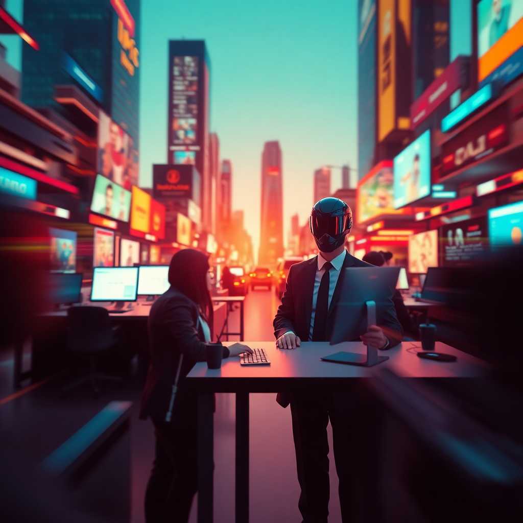Professional using desktop portal