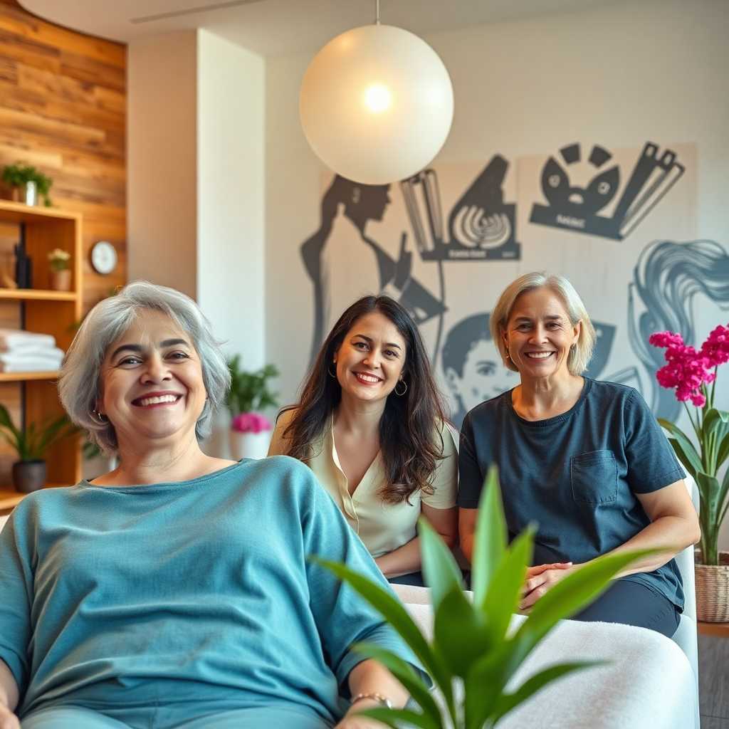 Happy clients at a wellness center