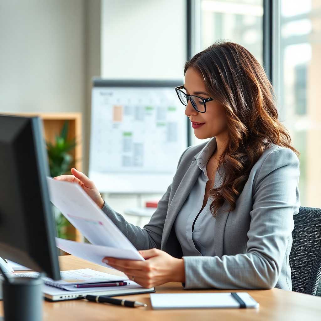 Successful consultant reviewing her organized schedule